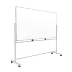 TRU RED™ Magnetic Painted Steel Mobile Dry Erase Board, Aluminum Frame, 40"H x 72"W (TR62829)