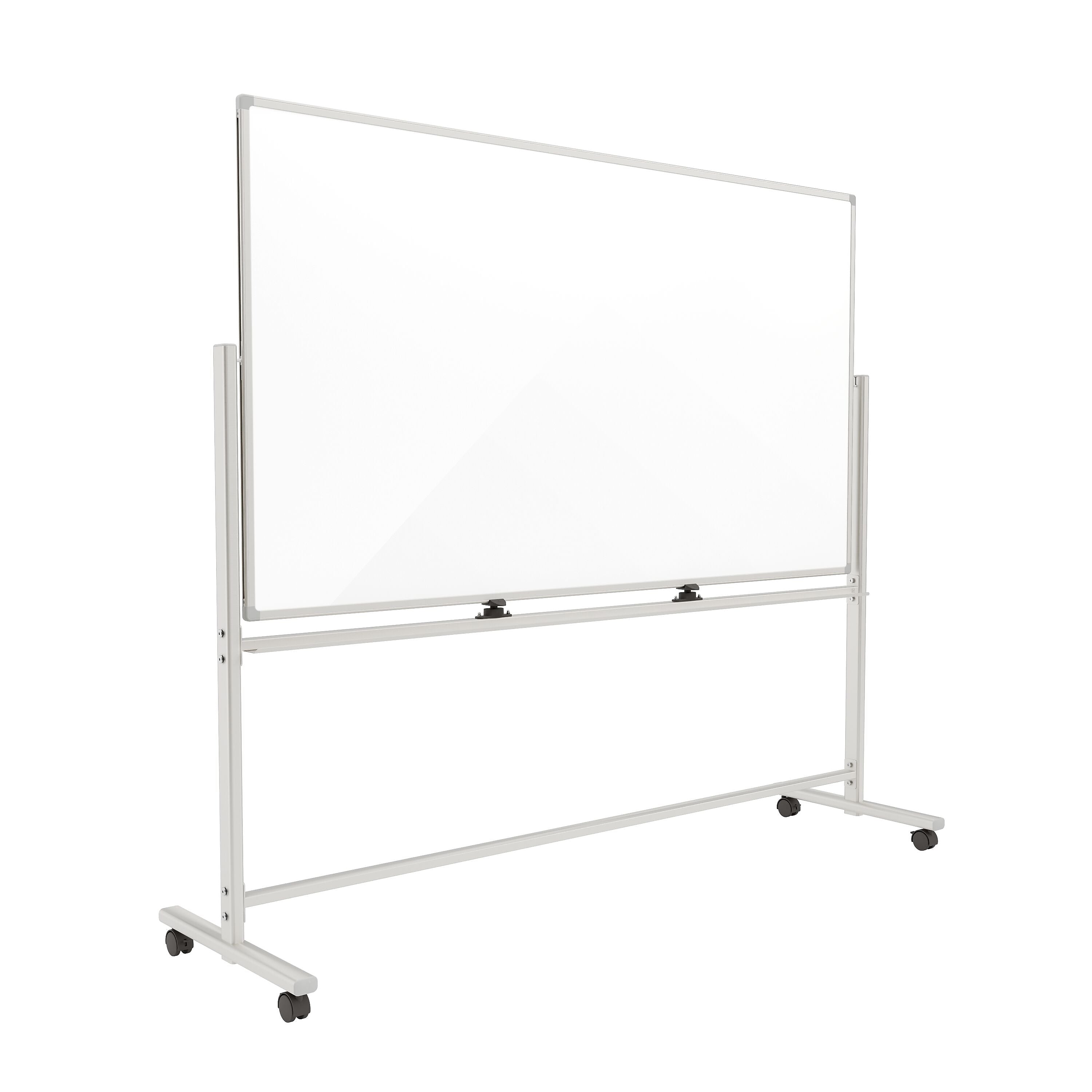 TRU RED™ Magnetic Painted Steel Mobile Dry Erase Board, Aluminum Frame, 40"H x 72"W (TR62829)
