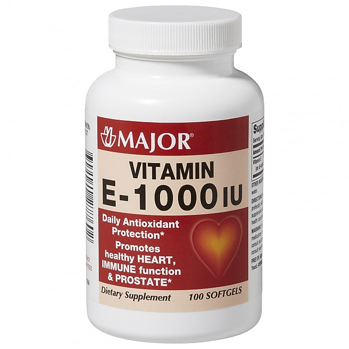MAJOR Vitamin E Softgels, 1000 IU, 100/Bottle (OTC027760)