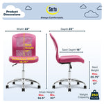Serta Essentials Armless Ergonomic Bonded Leather/Mesh Swivel Task Chair, Pink (48740E)