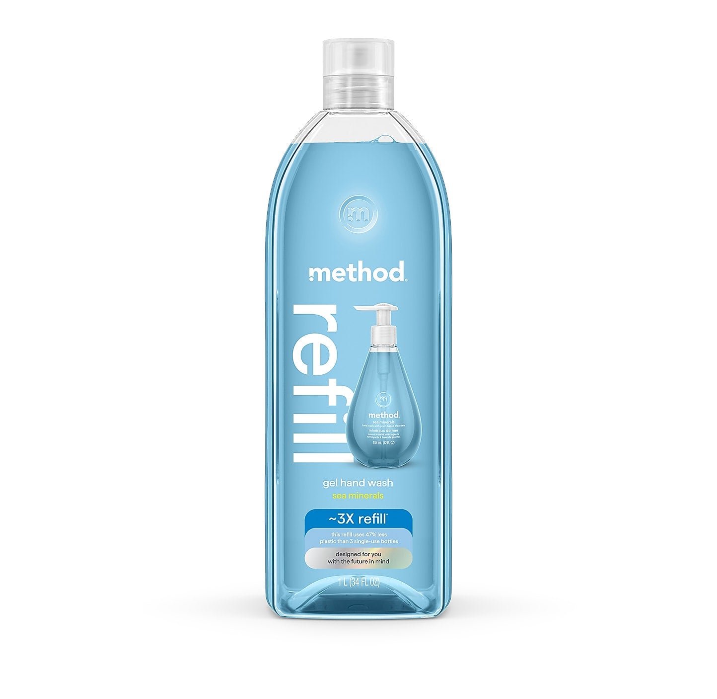 Method Gel Hand Soap Refill, Sea Minerals Scent, 34 Fl. Oz. (328105)