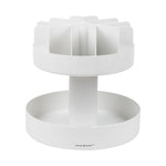 Mind Reader 2-Tier Plastic Lazy Susan Coffee Countertop Organizer, White (SNACKCAR-WHT)