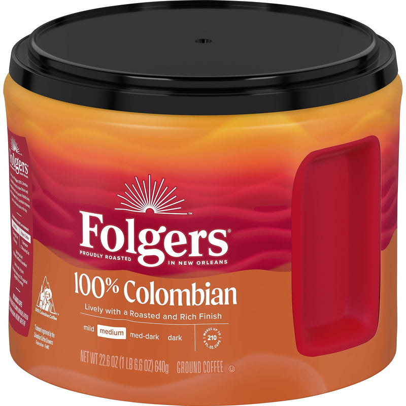 Folgers 100% Colombian Ground Coffee, Medium Roast, 22.6 oz., Each (SMU30445)