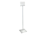 Azar Sign Holder, 12" x 50.5", Horizontal, Freestanding, Clear/Silver, Acrylic (300861)