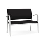 Lesro Newport 43.5"W Fabric Loveseat, Open House Black/Silver (NP1501.SSV-01OHBK)
