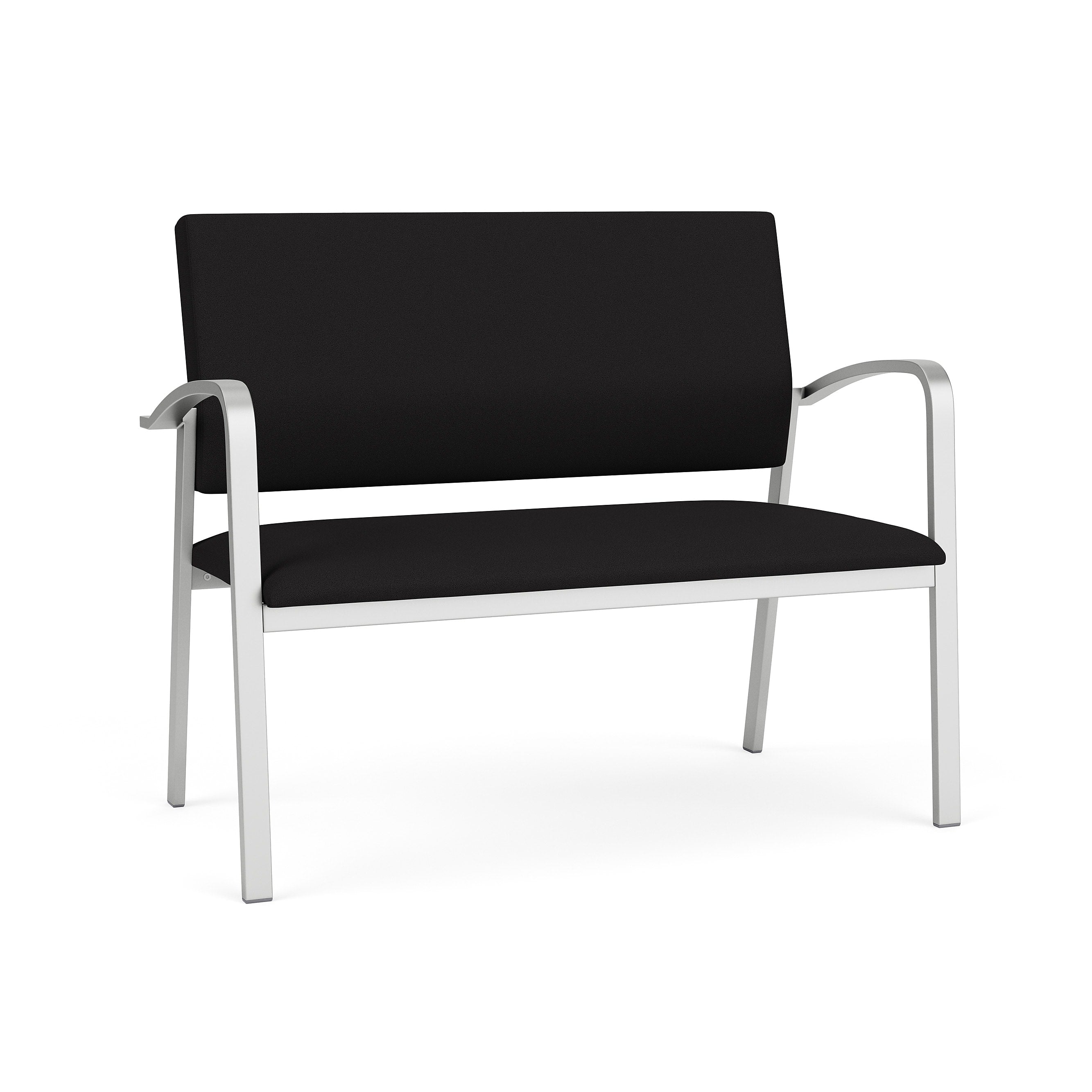 Lesro Newport 43.5"W Fabric Loveseat, Open House Black/Silver (NP1501.SSV-01OHBK)