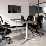 Bush Business Furniture 72"W x 36"D Boat Shaped Conference Table, Modern Hickory (99TBM72MHSVK)