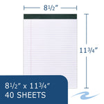 Roaring Spring Notepad, 8.5" x 11.75", Law Ruled, White, 40 Sheets/Pad, 36 Pads/Case (24326CS)