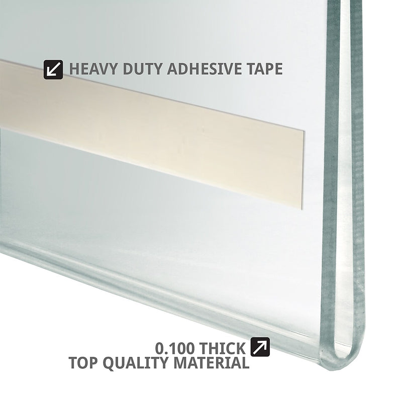 Azar Nameplate Holder, 8.5" x 2.5", Horizontal, Wall Mounted, Clear, Acrylic, 10/Pack (122018)