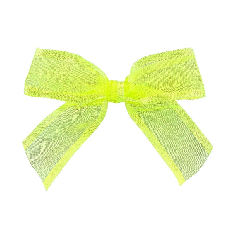 JAM Paper Satin Sheer Bows, Neon Yellow, 100/Pack (52640349162)