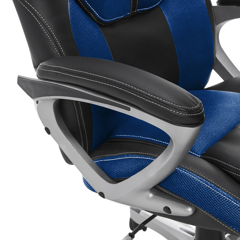 Serta Amplify Ergonomic Faux Leather Swivel Executive Chair, Blue (43673B)