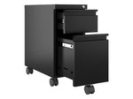 Hirsh 2-Drawer Mobile Vertical File Cabinet, Letter/Legal Size, Lockable, 21.75"H x 10"W x 19.88"D, Black (22651)