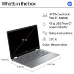 HP Chromebook Plus 14" FHD, Intel Core i3-N305, 8GB RAM, 128GB UFS, +11 Hour Battery, Chrome OS