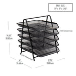 Mind Reader Metal 5-Tier Stackable Paper Desk Tray Organizer, Black, 2/Pack (5TPAP2PK-BLK)
