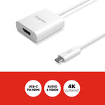 Staples TECH USB-C to HDMI Audio/Video Adapter, Male to Female, White (ST62365)