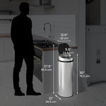iTouchless Stainless Steel Round Sensor Trash Can with AbsorbX Odor Control System, 13 Gal., Silver (IT13RCB)