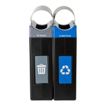 Commercial Zone Avante Series Polyethylene Dual-Stream Trash and Recycling Center, 60 Gallon, Black (787206MSA)