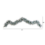 Nearly Natural 9-ft Flocked Artificial Christmas Garland with 50 Warm White LED Lights (W1310)