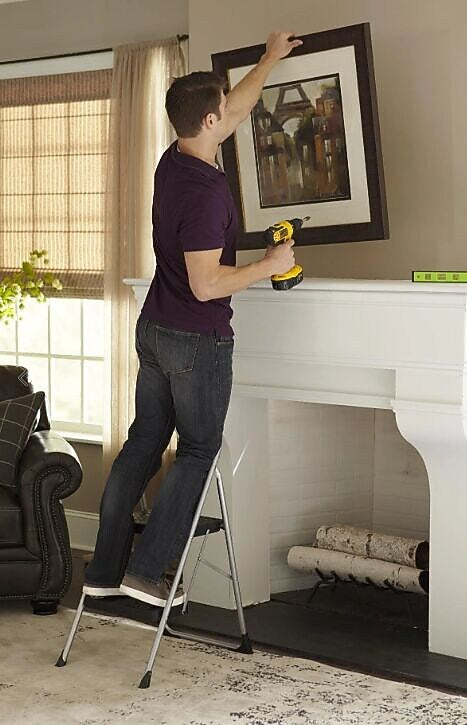 Cosco Two Step Big Step Folding Step Stool with Rubber Hand Grip (11308PBL1E)