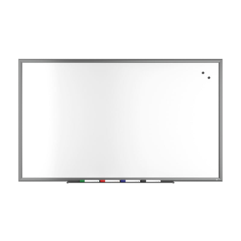 TRU RED™ Magnetic Porcelain Dry Erase Board, Gunmetal Frame, 5' x 3' (TR61186)