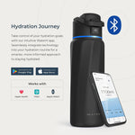 WaterH BOOST Stainless Steel Triple Wall Insulated Smart Water Bottle, 32 oz., Black (B003BK)