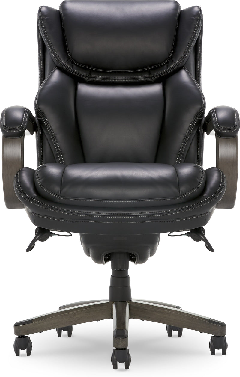 La-Z-Boy Harnett Ergonomic Faux Leather Swivel Executive Chair, Black (46253A)