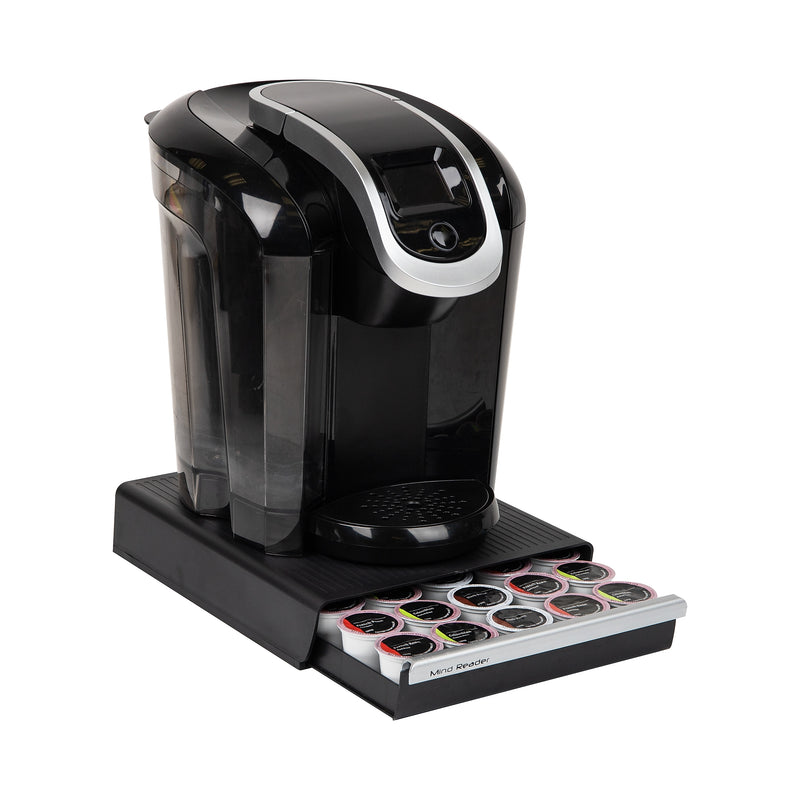 Mind Reader Plastic Coffee Pod Drawer Countertop Organizer, 30 Pod Capacity, Black (TRY30-BLK)