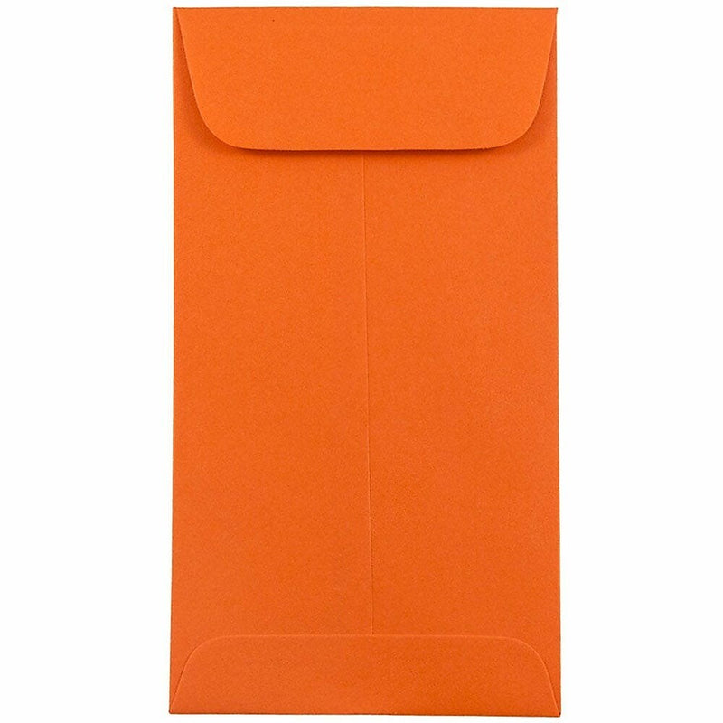 JAM Paper #7 Coin Envelopes, 3 1/2" x 6 1/2", Orange, 100/Pack (1526755d)
