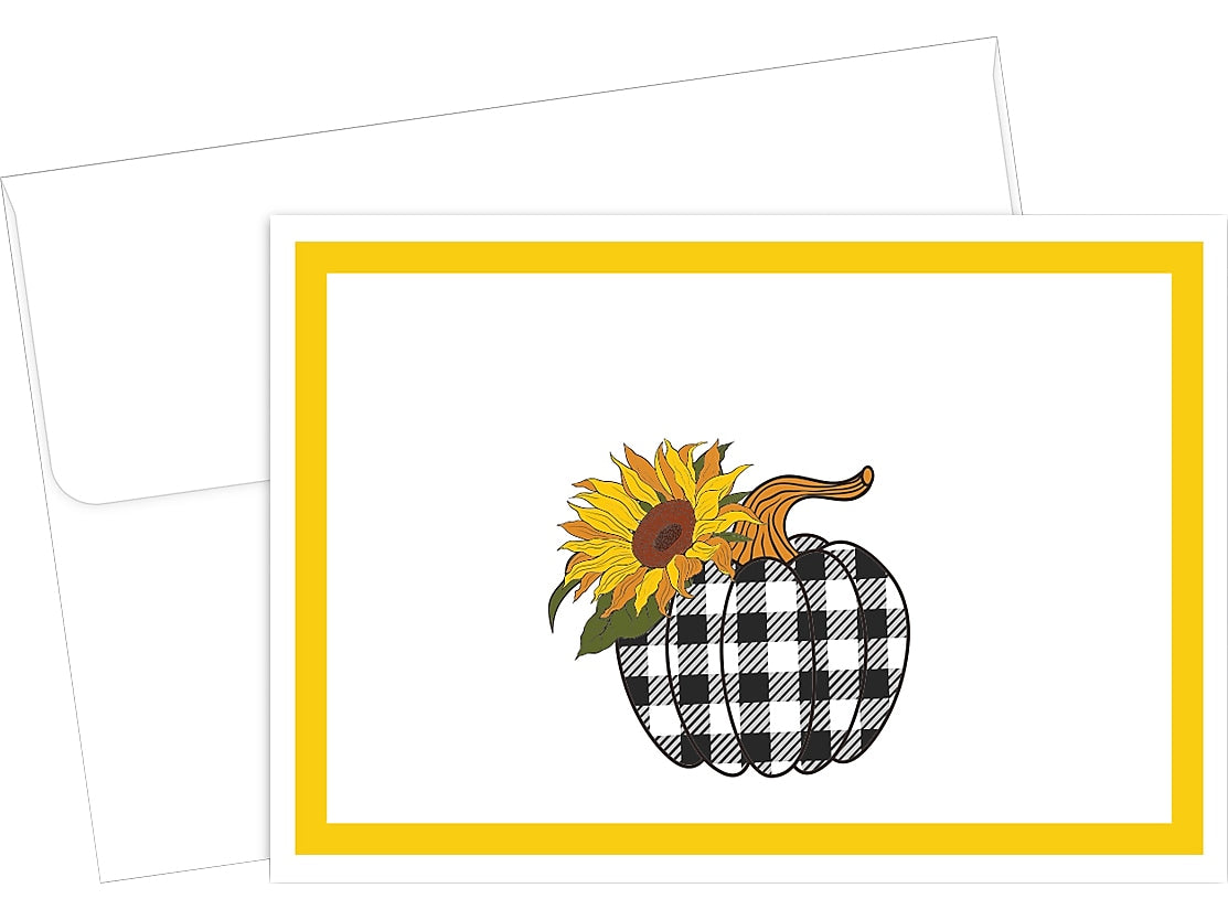 Great Papers Sunny Plaid Pumpkin Seasonal Stationery Kit, Multicolor, 50/Pack (2023052)