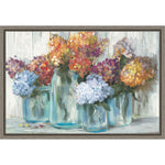 Amanti Art Fall Hydrangeas in Glass Jar Crop by Carol Rowan Framed Canvas Wall Art Print, 23" x 16" (A42674676308)
