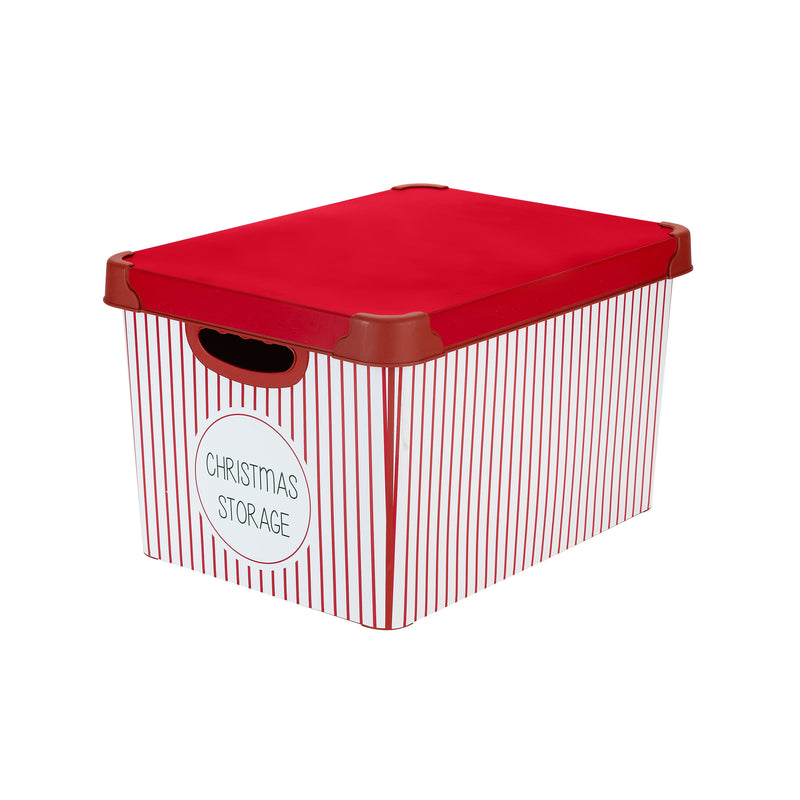 Simplify Christmas Ornament Storage Tote Bin with Lid, Plastic, Multicolored (9081-E)
