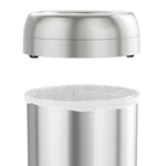 halo Stainless Steel Round Open Top Trash Can with Dual AbsorbX Odor Control System, Silver, Silver, 13 Gal. (OT13STR)