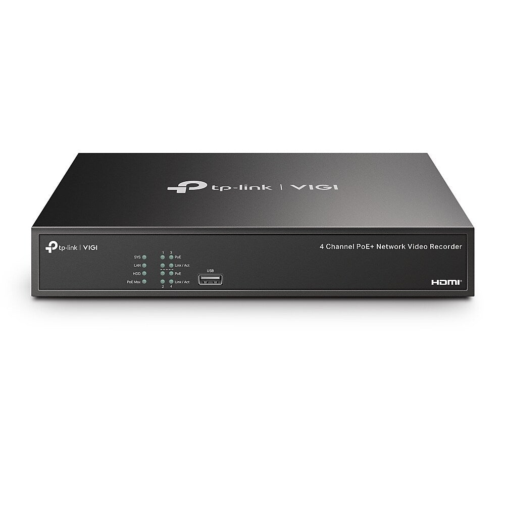 TP-Link VIGI NVR Series Indoor/Outdoor Security Camera System, 4-Channel, Black (NVR1004H-4P-2TB)