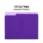 Staples File Folders, 1/3-Cut Tab, Letter Size, Purple, 100/Box (ST535559-CC)