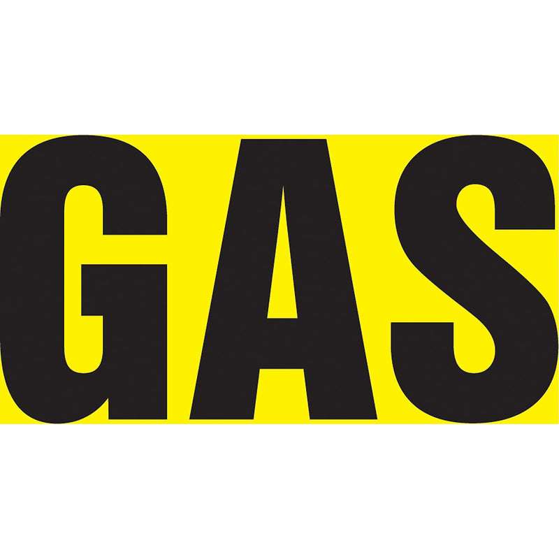 Accuform Self-Stick Pipe Marker, GAS, 3/4" to 1-1/4", Black/Yellow (RPK345SSA)