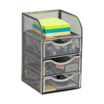Mind Reader 4-Compartment Metal Desk Organizer, Silver (MESHMINI-SIL)
