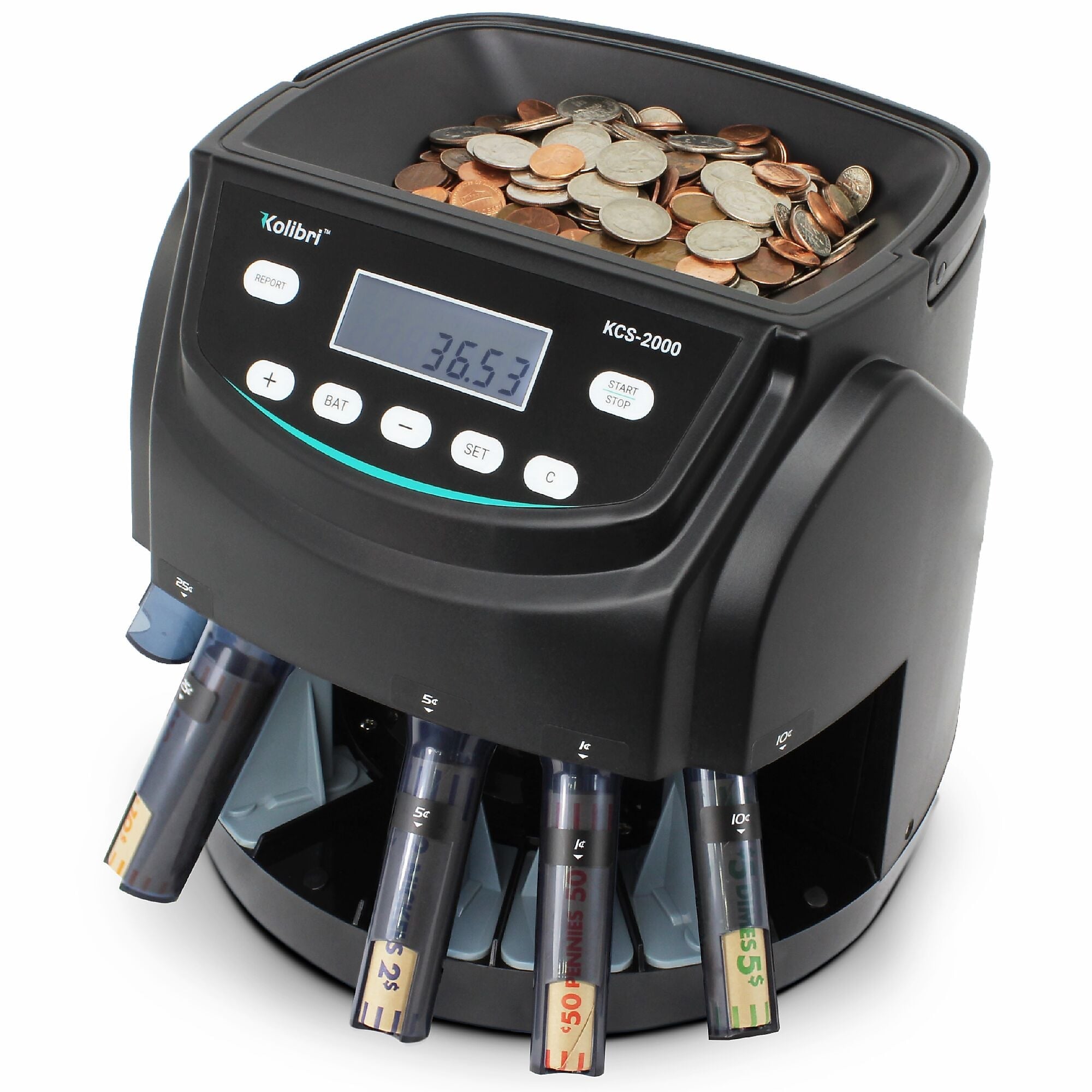 Kolibri KCS-2000 Coin Sorter, 4 Compartments, Black (KCS-2000)