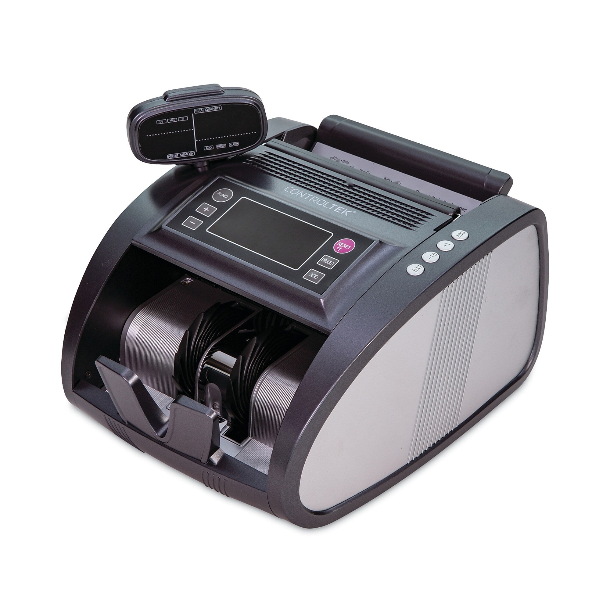 CONTROLTEK® Bill Counter, 1,200 Bills/min, 11.41 x 9.45 x 8.66, Gray