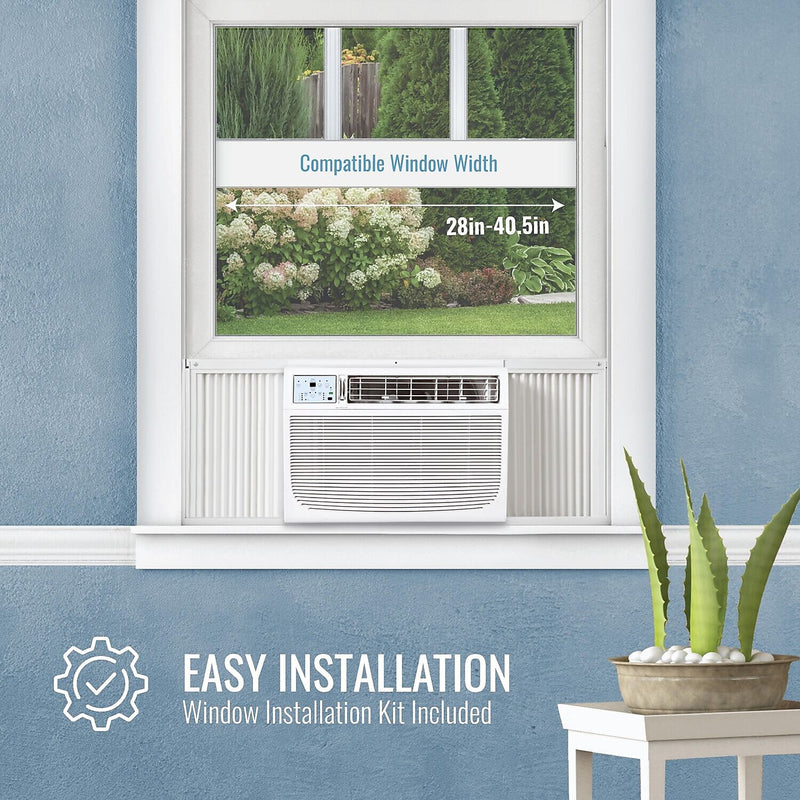 Keystone 18,000/17,700 BTU 230V Window/Wall Air Conditioner with Follow Me LCD Remote Control, White (KSTAW18C)
