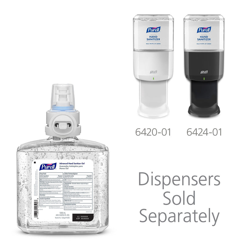 PURELL Advanced 70% Alcohol Gel Hand Sanitizer Refill for ES6 Dispenser, 1200 mL, 2/Carton (6463-02)