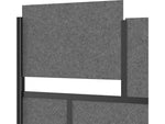 Luxor Workflow Series 6-Panel Freestanding Modular Room Divider System Starter Wall with Whiteboard, 70"H x 53"W, Black/Gray