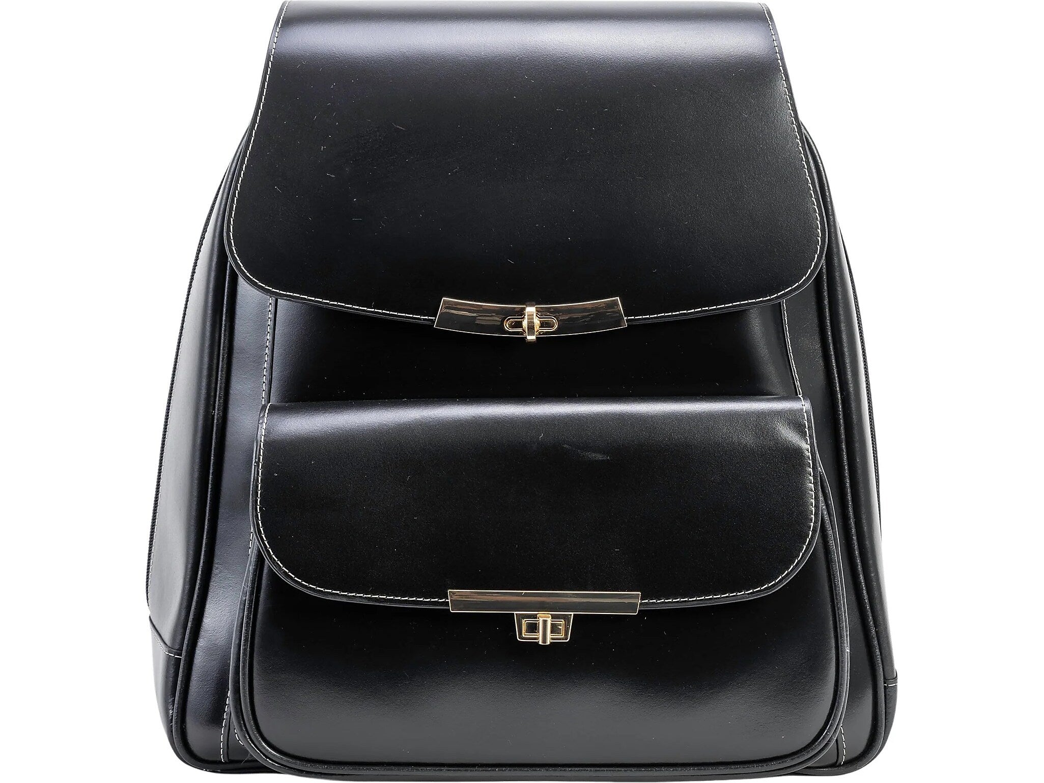 McKlein KENDALL Leather Laptop Backpack, Small, Black (99535)