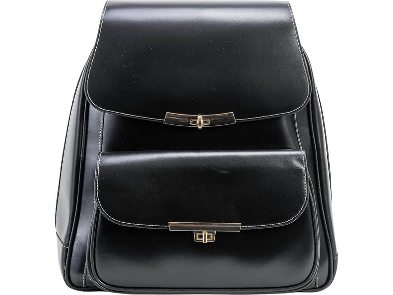 McKlein KENDALL Leather Laptop Backpack, Small, Black (99535)