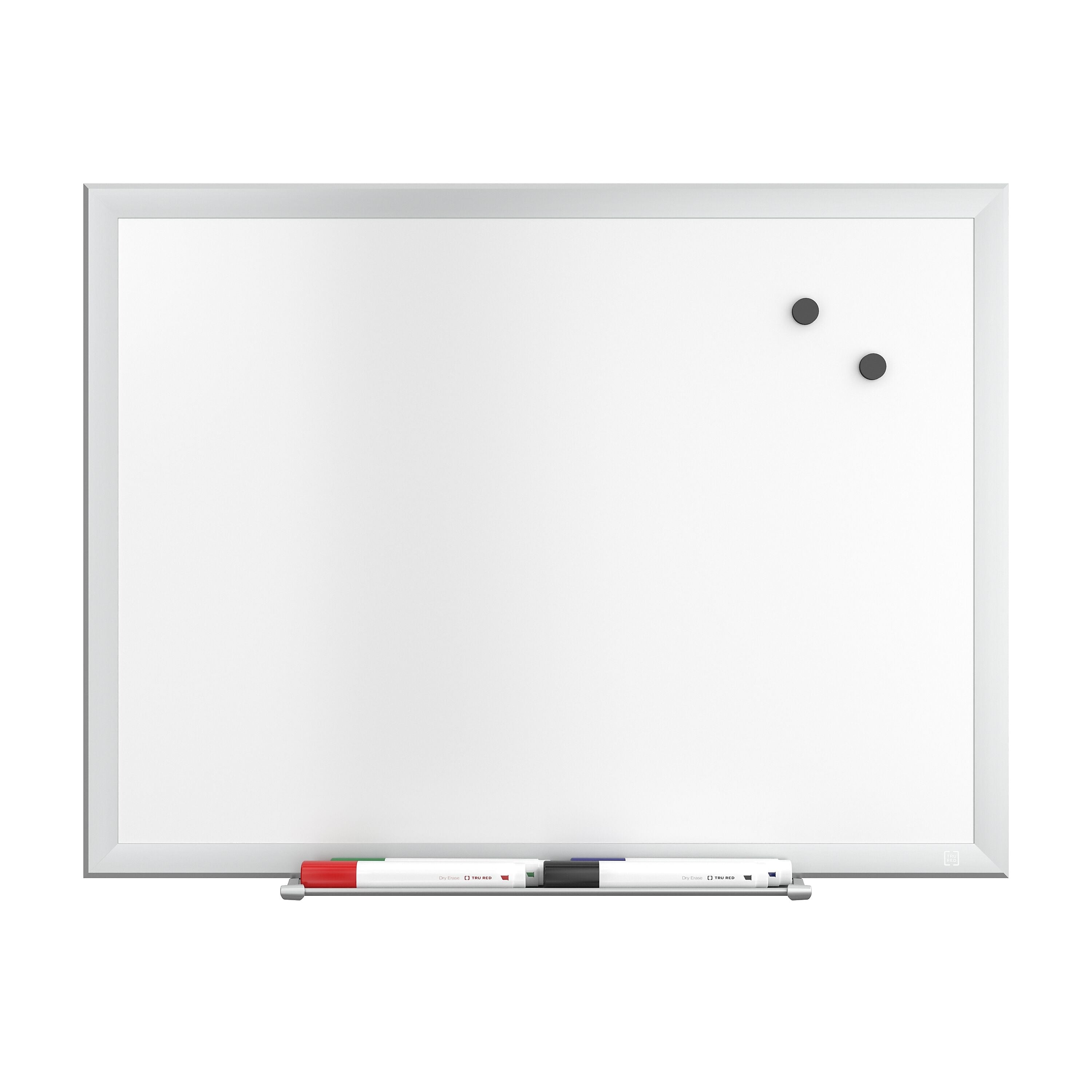 TRU RED™ Magnetic Steel Dry Erase Board, Satin Frame, 2' x 1.5' (TR61168)