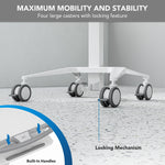 Mount-It! MedHub Mobile Medical Cart Workstation with Spring Arm Laptop Mount and Locking Caster Wheels, White/Grey (MI-16017)