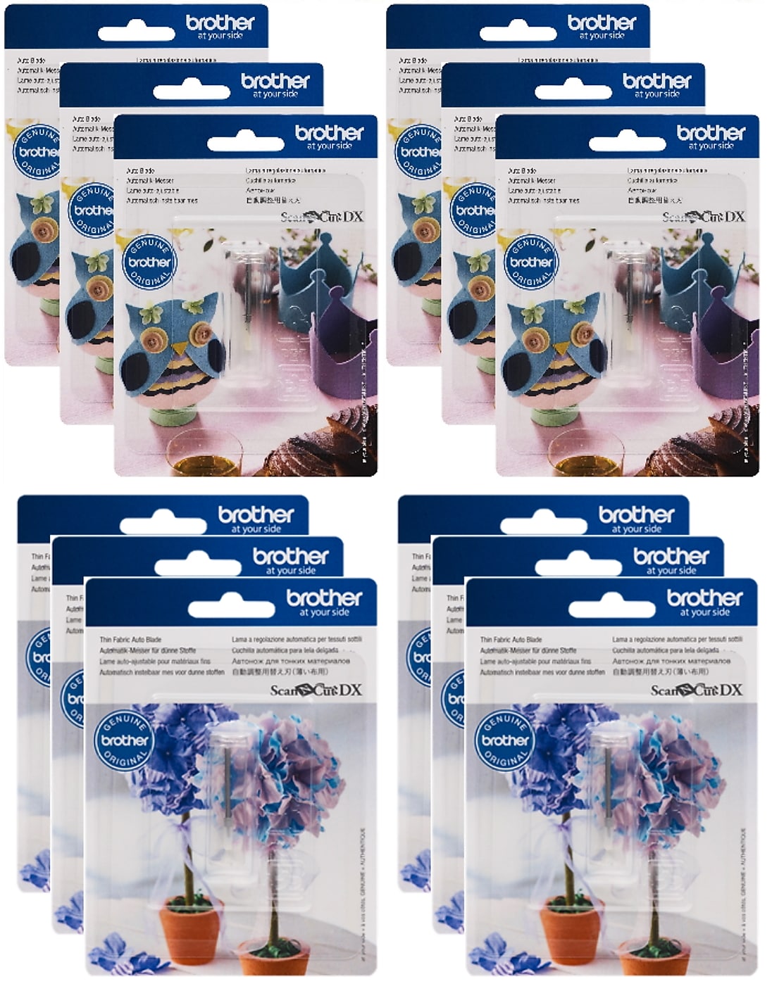 Brother ScanNCut DX Standard Auto Blades and Thin Fabric Auto Blades, 12/Pack (CABLD6BLDQ6-STP)