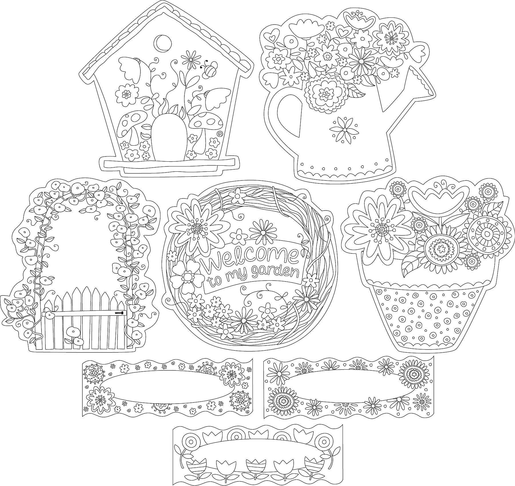 Barker Creek Color Me! In My Garden Classroom Decor Set, 4 Packs/Set (BC3509)