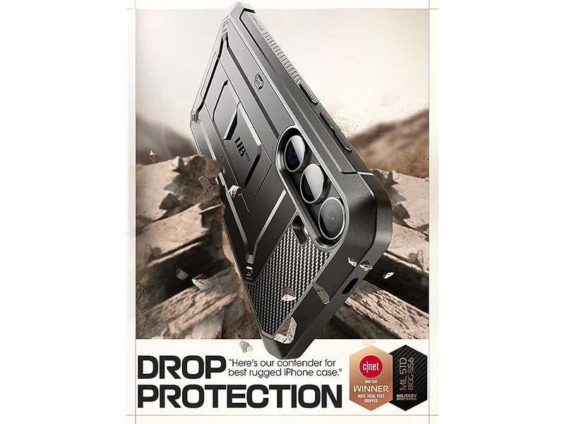 SUPCASE Unicorn Beetle Pro Rugged Case for Samsung Galaxy S24, Shock Absorbing, Black (GS24UBPR2SBK)