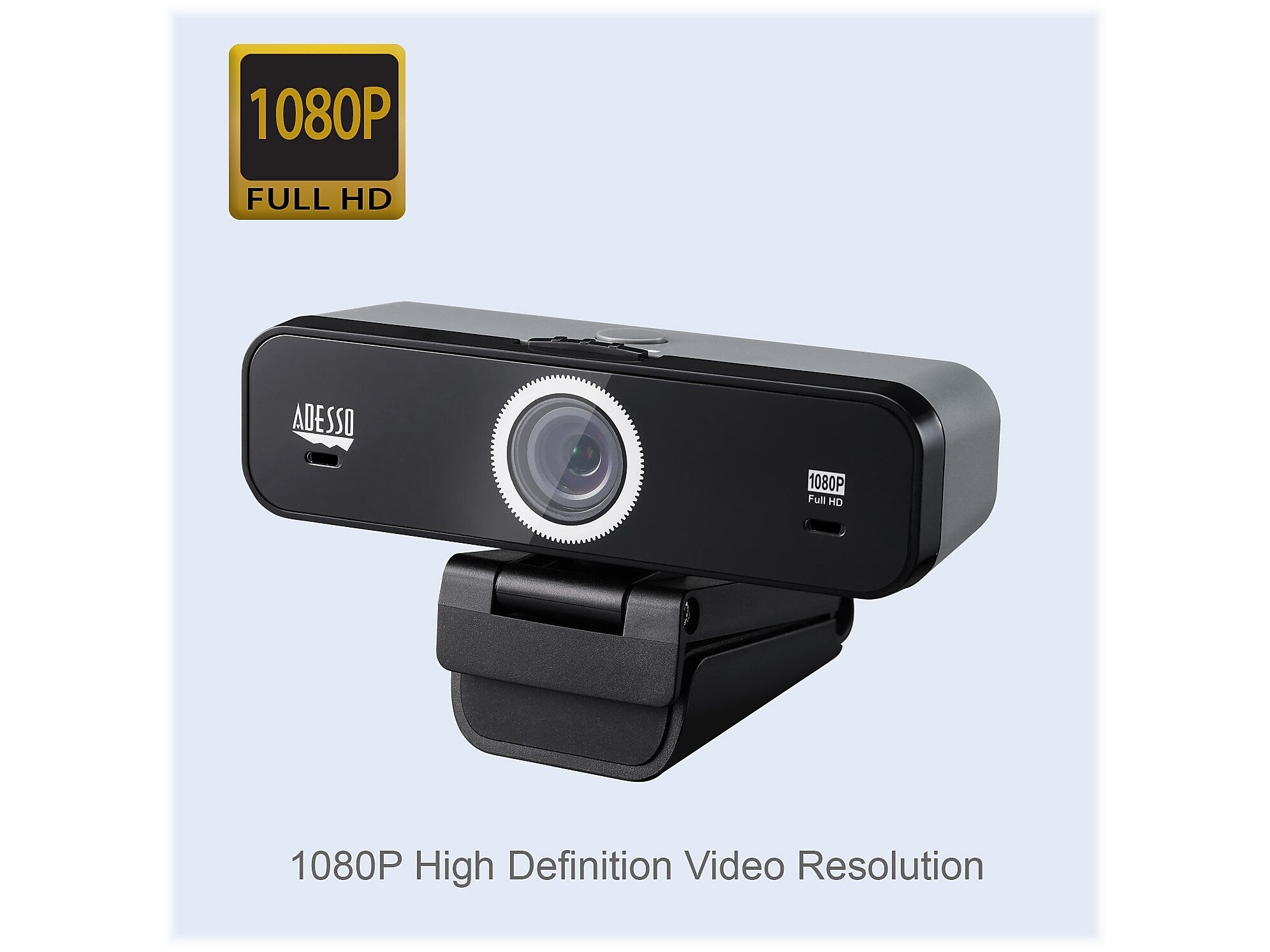 Adesso CyberTrack K1 HD 1080p Webcam, 2.1MP, Black (CYBERTRACK K1)