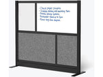 Luxor Workflow Series 4-Panel Freestanding Modular Room Divider System Starter Wall with Whiteboard, 48"H x 53"W, Black/Gray